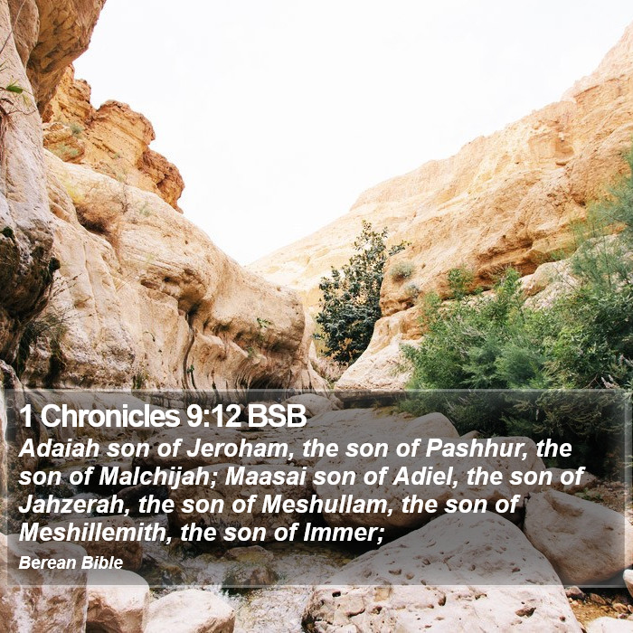 1 Chronicles 9:12 BSB Bible Study