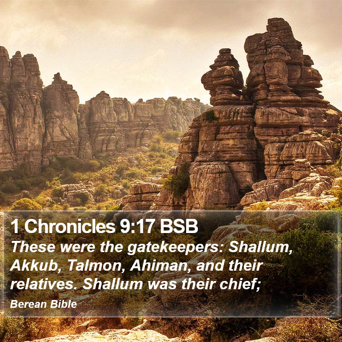 1 Chronicles 9:17 BSB Bible Study