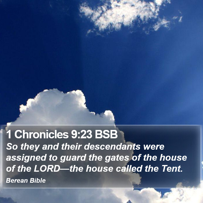 1 Chronicles 9:23 BSB Bible Study