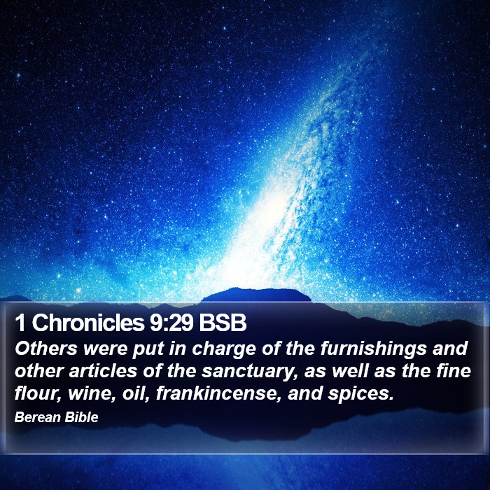 1 Chronicles 9:29 BSB Bible Study