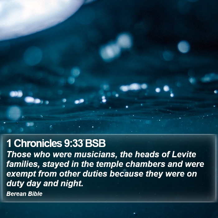 1 Chronicles 9:33 BSB Bible Study