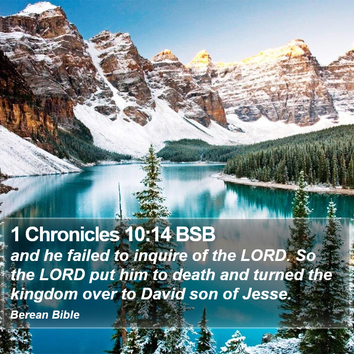 1 Chronicles 10:14 BSB Bible Study