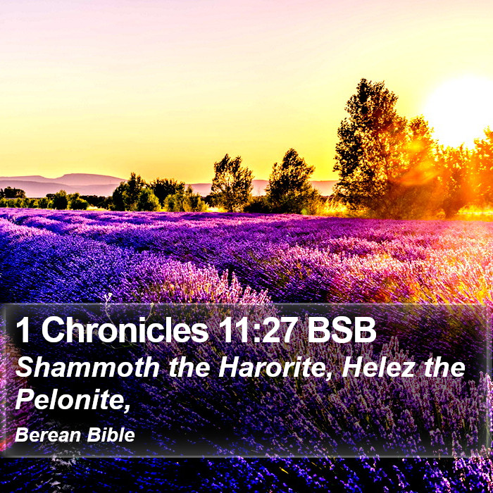 1 Chronicles 11:27 BSB Bible Study