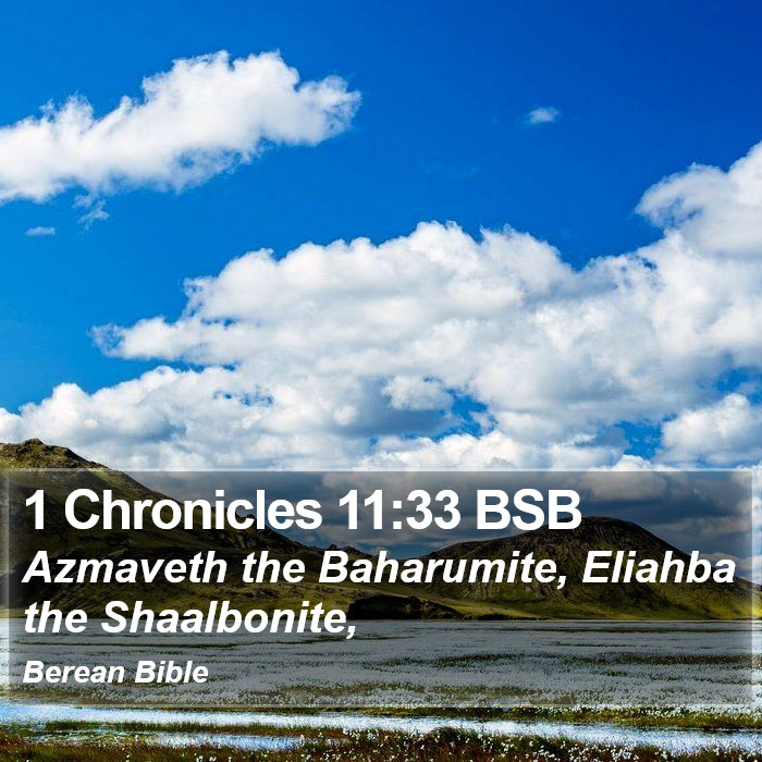 1 Chronicles 11:33 BSB Bible Study