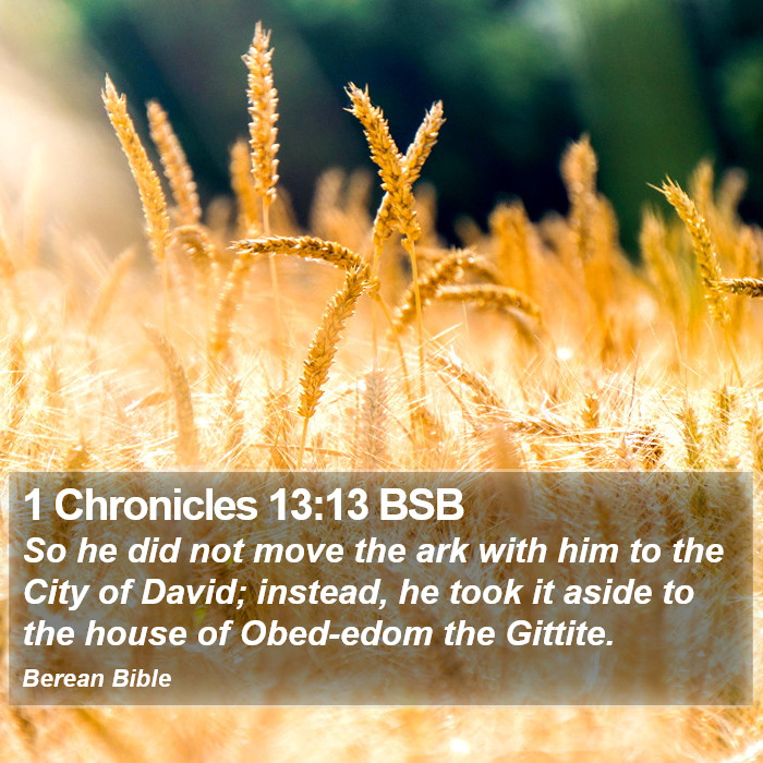 1 Chronicles 13:13 BSB Bible Study