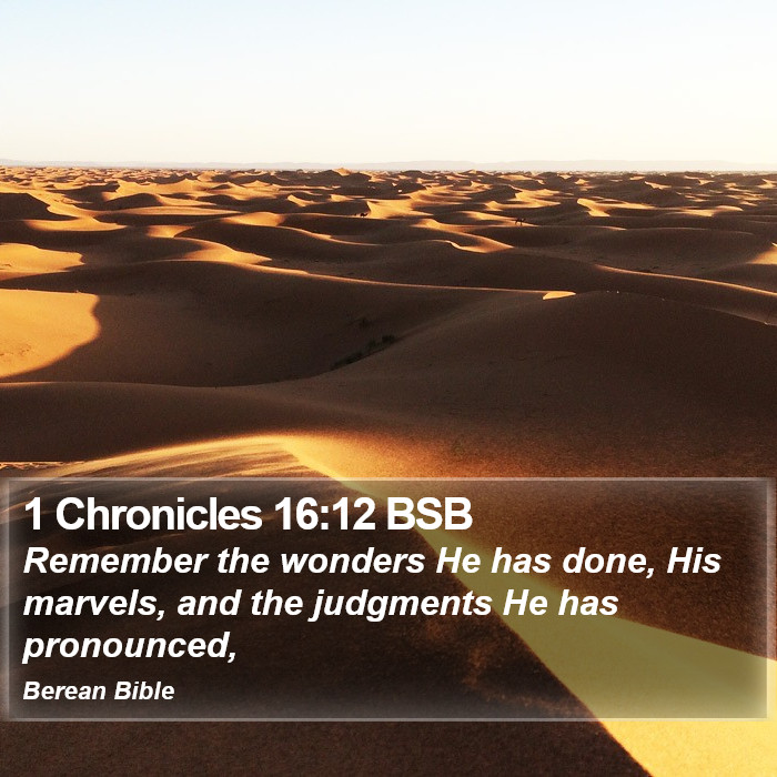 1 Chronicles 16:12 BSB Bible Study