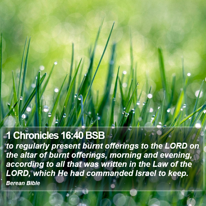 1 Chronicles 16:40 BSB Bible Study