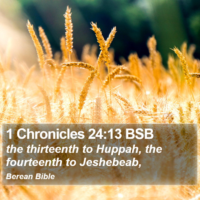 1 Chronicles 24:13 BSB Bible Study