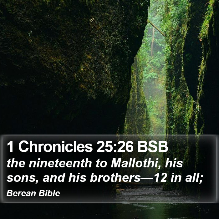 1 Chronicles 25:26 BSB Bible Study