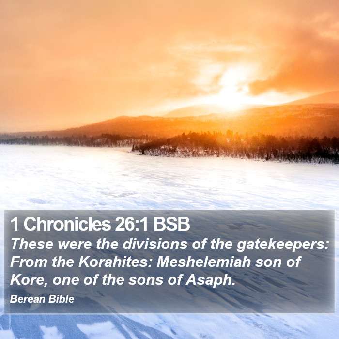 1 Chronicles 26:1 BSB Bible Study