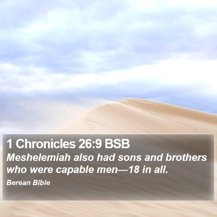 1 Chronicles 26:9 BSB Bible Study