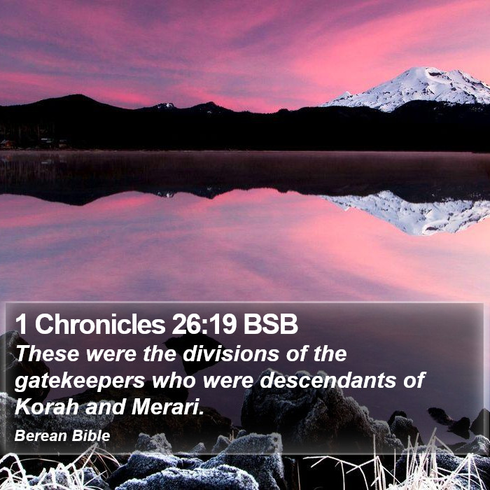 1 Chronicles 26:19 BSB Bible Study