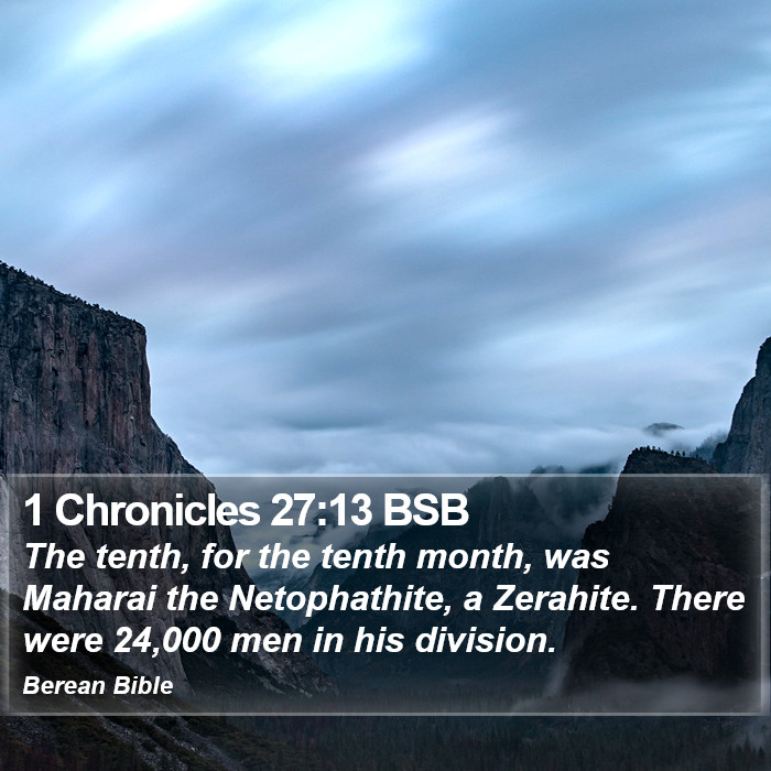 1 Chronicles 27:13 BSB Bible Study