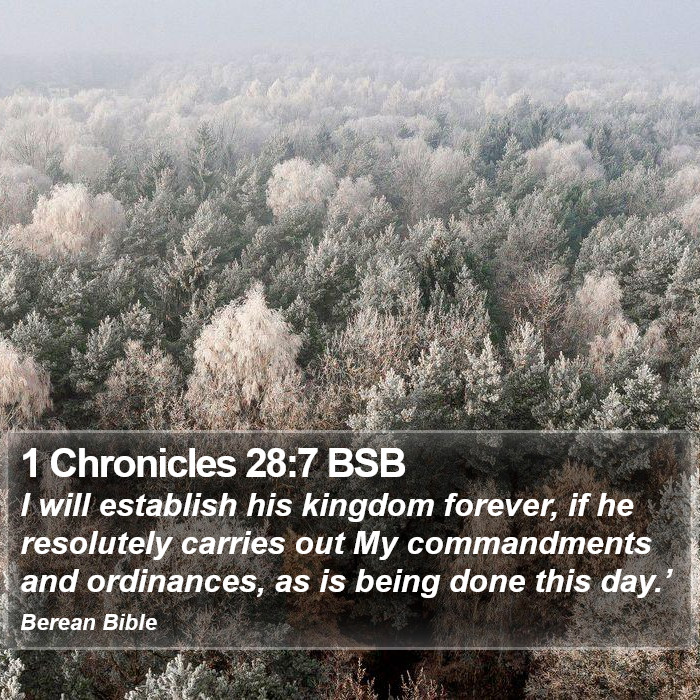 1 Chronicles 28:7 BSB Bible Study