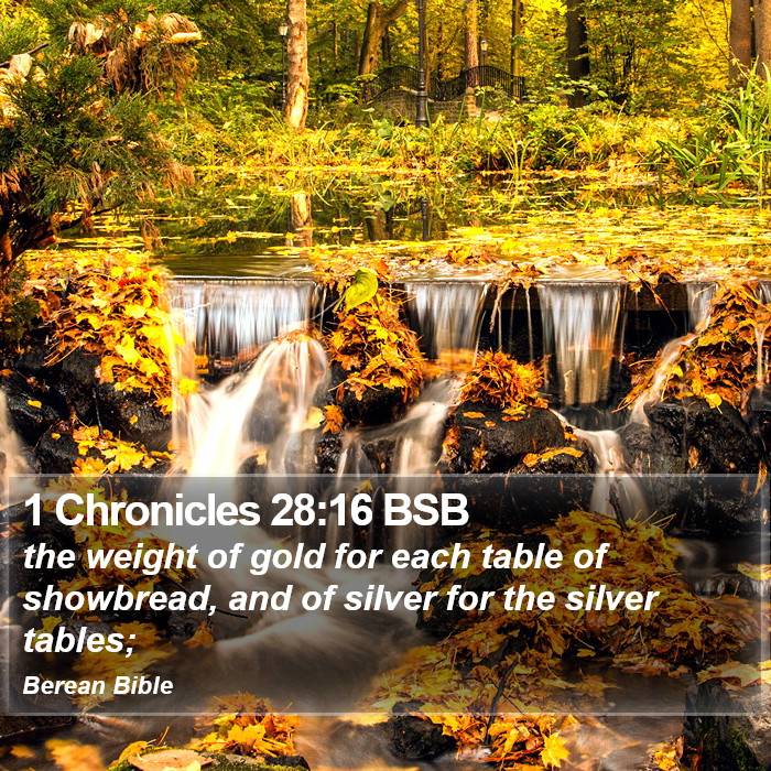 1 Chronicles 28:16 BSB Bible Study