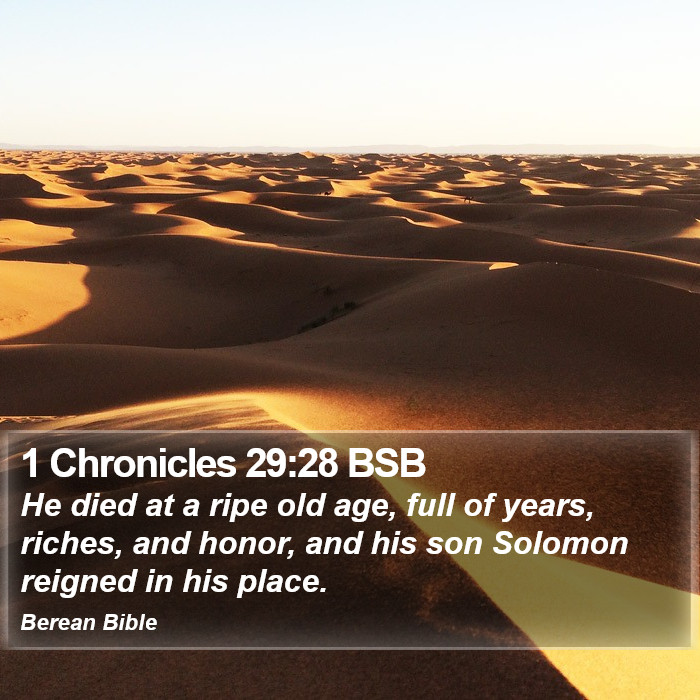 1 Chronicles 29:28 BSB Bible Study