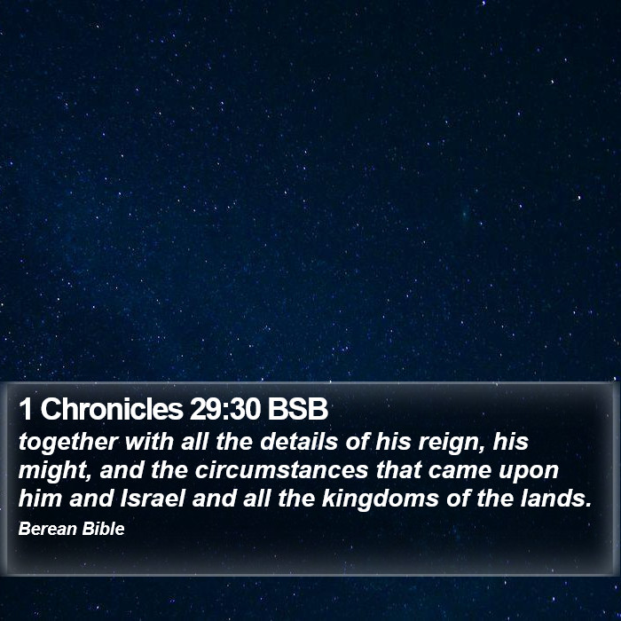 1 Chronicles 29:30 BSB Bible Study