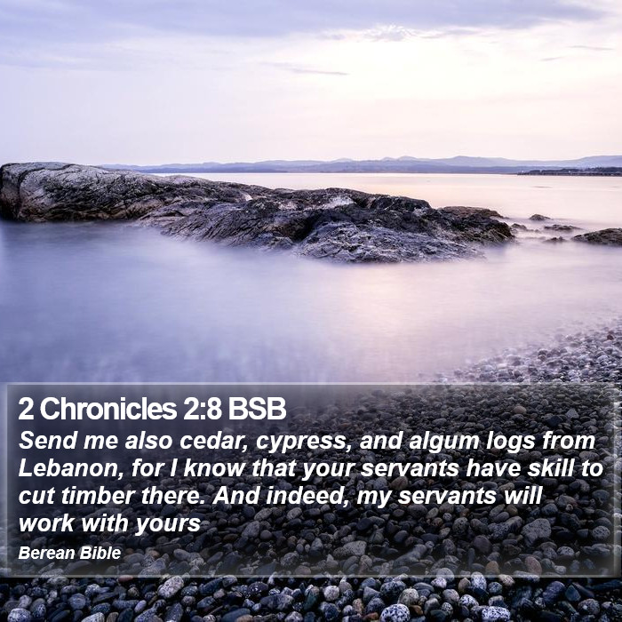 2 Chronicles 2:8 BSB Bible Study