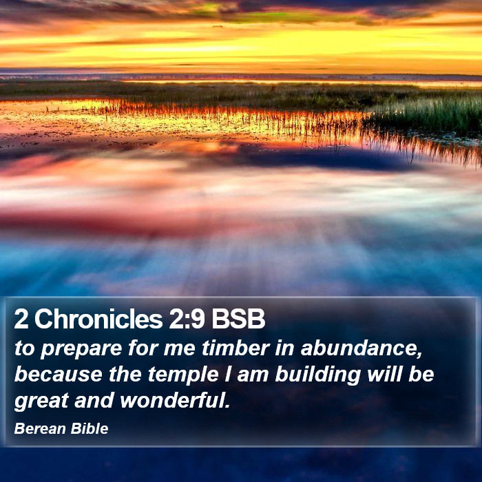 2 Chronicles 2:9 BSB Bible Study