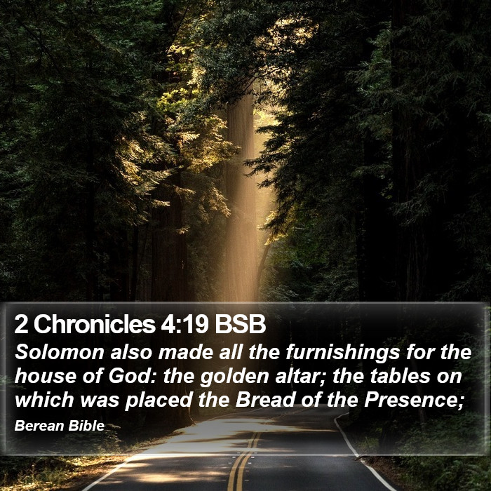 2 Chronicles 4:19 BSB Bible Study