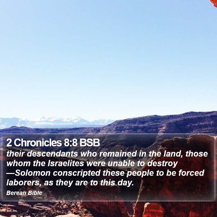 2 Chronicles 8:8 BSB Bible Study