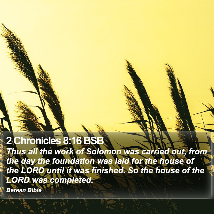 2 Chronicles 8:16 BSB Bible Study