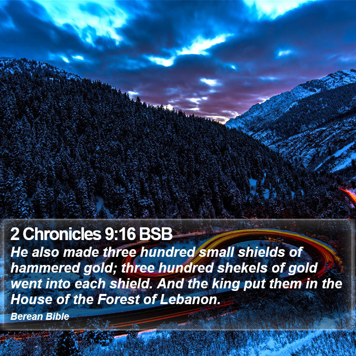 2 Chronicles 9:16 BSB Bible Study