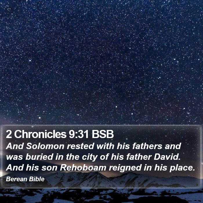 2 Chronicles 9:31 BSB Bible Study