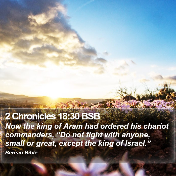 2 Chronicles 18:30 BSB Bible Study