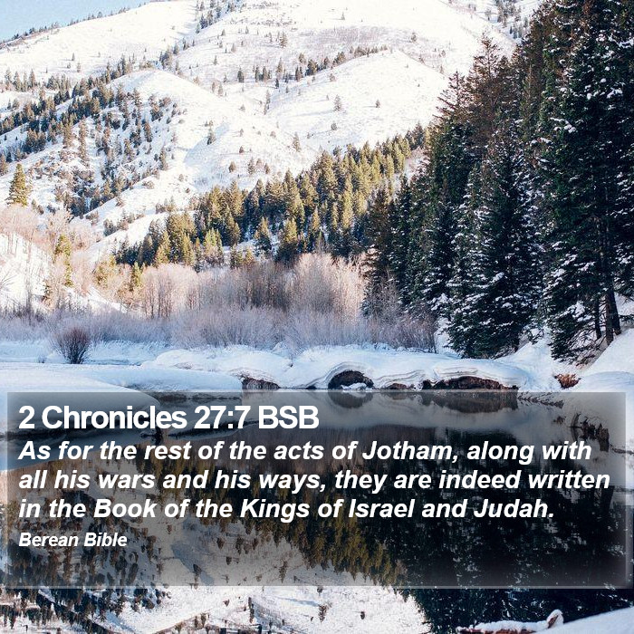 2 Chronicles 27:7 BSB Bible Study