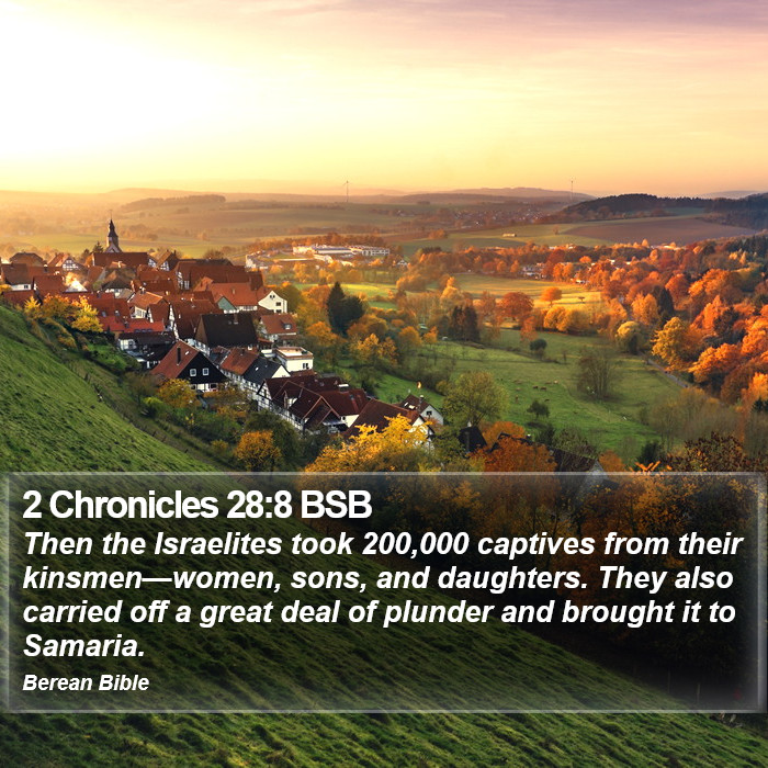 2 Chronicles 28:8 BSB Bible Study