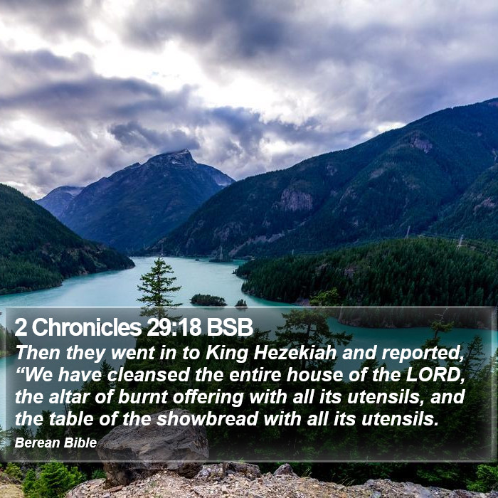 2 Chronicles 29:18 BSB Bible Study