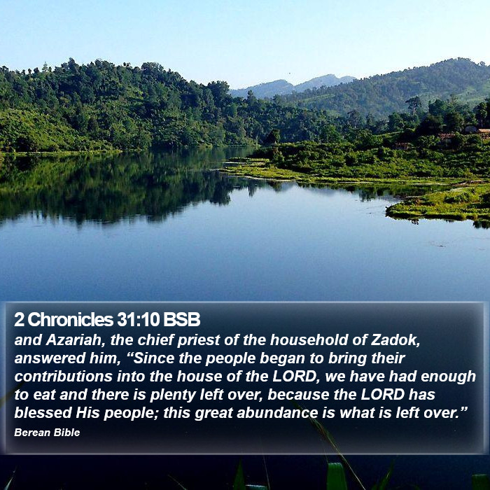 2 Chronicles 31:10 BSB Bible Study