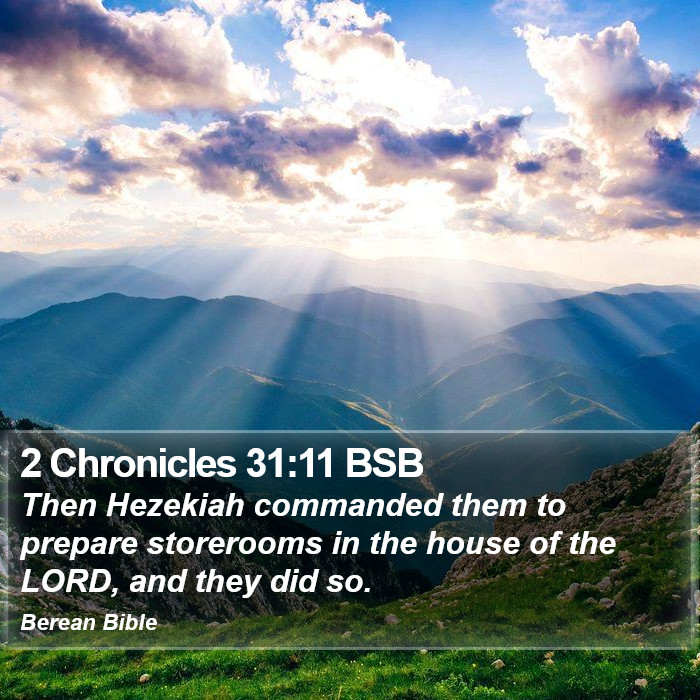 2 Chronicles 31:11 BSB Bible Study