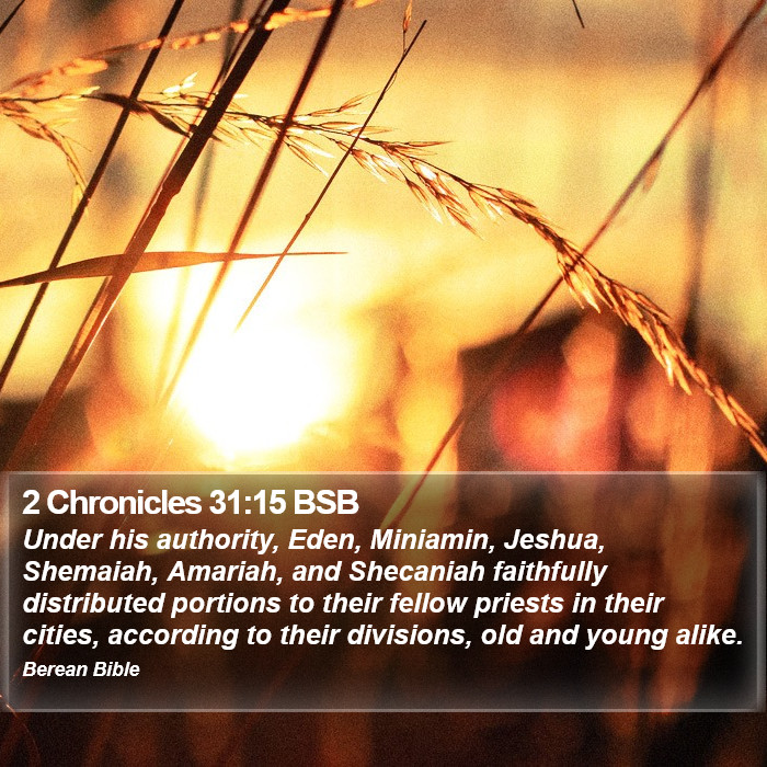 2 Chronicles 31:15 BSB Bible Study