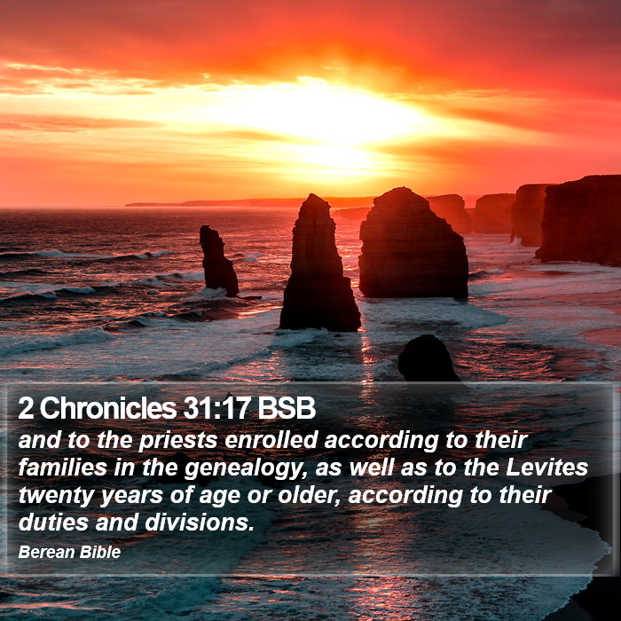 2 Chronicles 31:17 BSB Bible Study