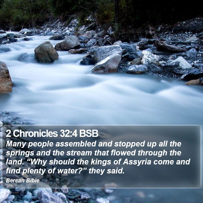 2 Chronicles 32:4 BSB Bible Study