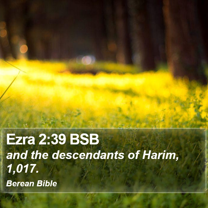 Ezra 2:39 BSB Bible Study