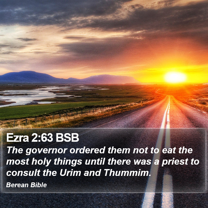 Ezra 2:63 BSB Bible Study