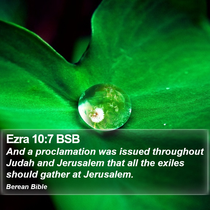 Ezra 10:7 BSB Bible Study