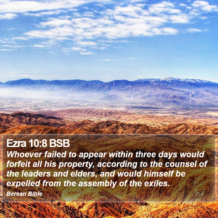 Ezra 10:8 BSB Bible Study