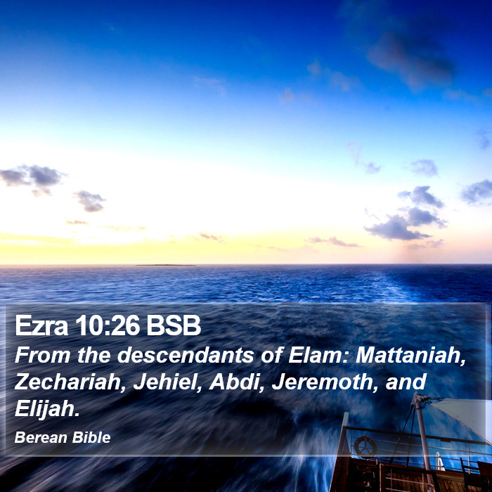 Ezra 10:26 BSB Bible Study