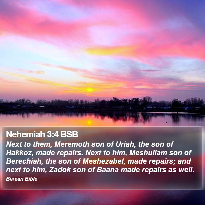 Nehemiah 3:4 BSB Bible Study