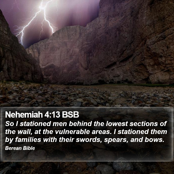 Nehemiah 4:13 BSB Bible Study