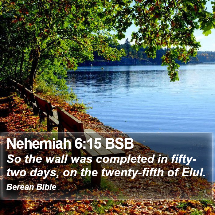 Nehemiah 6:15 BSB Bible Study