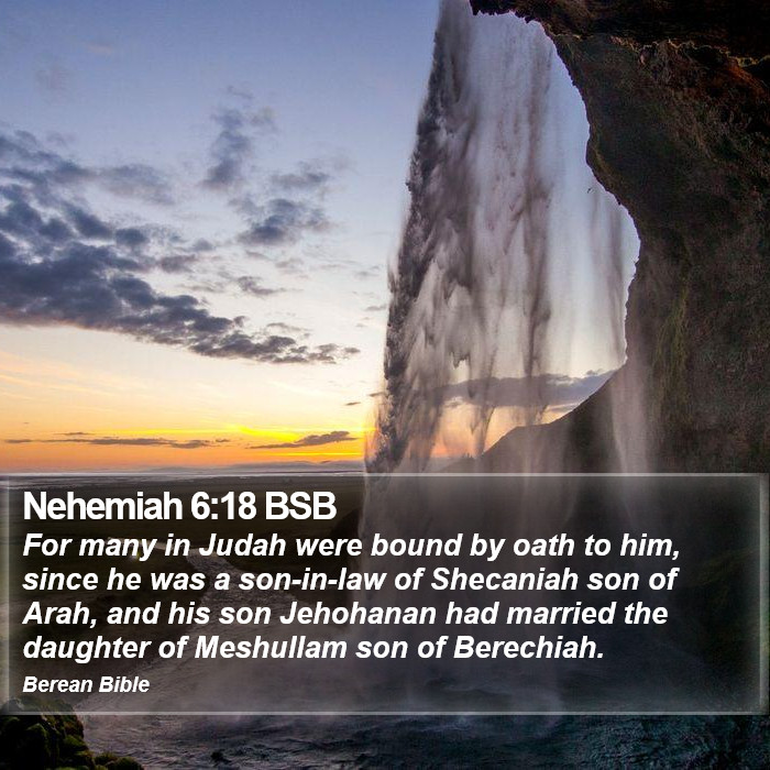 Nehemiah 6:18 BSB Bible Study