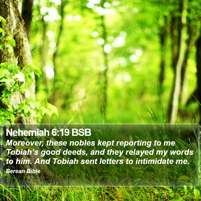 Nehemiah 6:19 BSB Bible Study