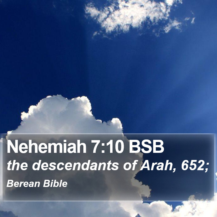 Nehemiah 7:10 BSB Bible Study