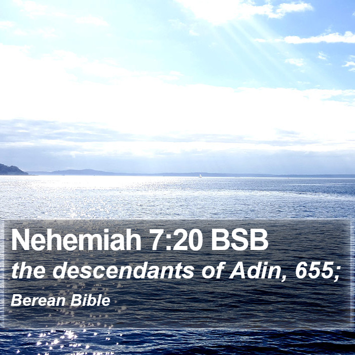 Nehemiah 7:20 BSB Bible Study