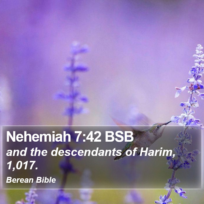 Nehemiah 7:42 BSB Bible Study